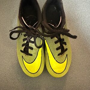Kids Yellow and Black Nike Soccer Cleats